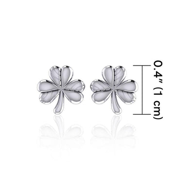 Celtic Shamrock Silver Post Earrings TE879 - Jewelry
